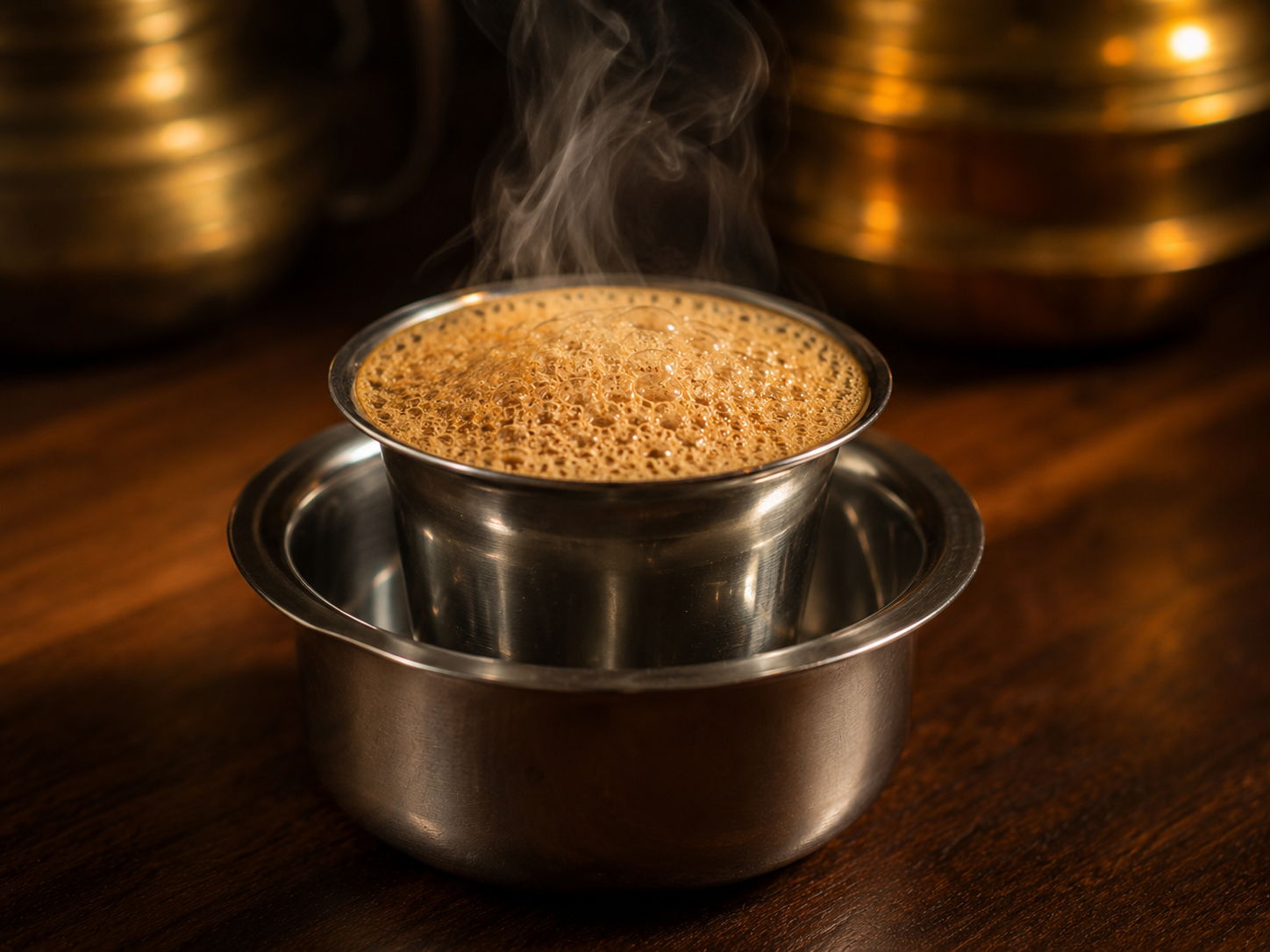 Filter Coffee — Strong, frothy South Indian filter coffee, brewed the traditional way.