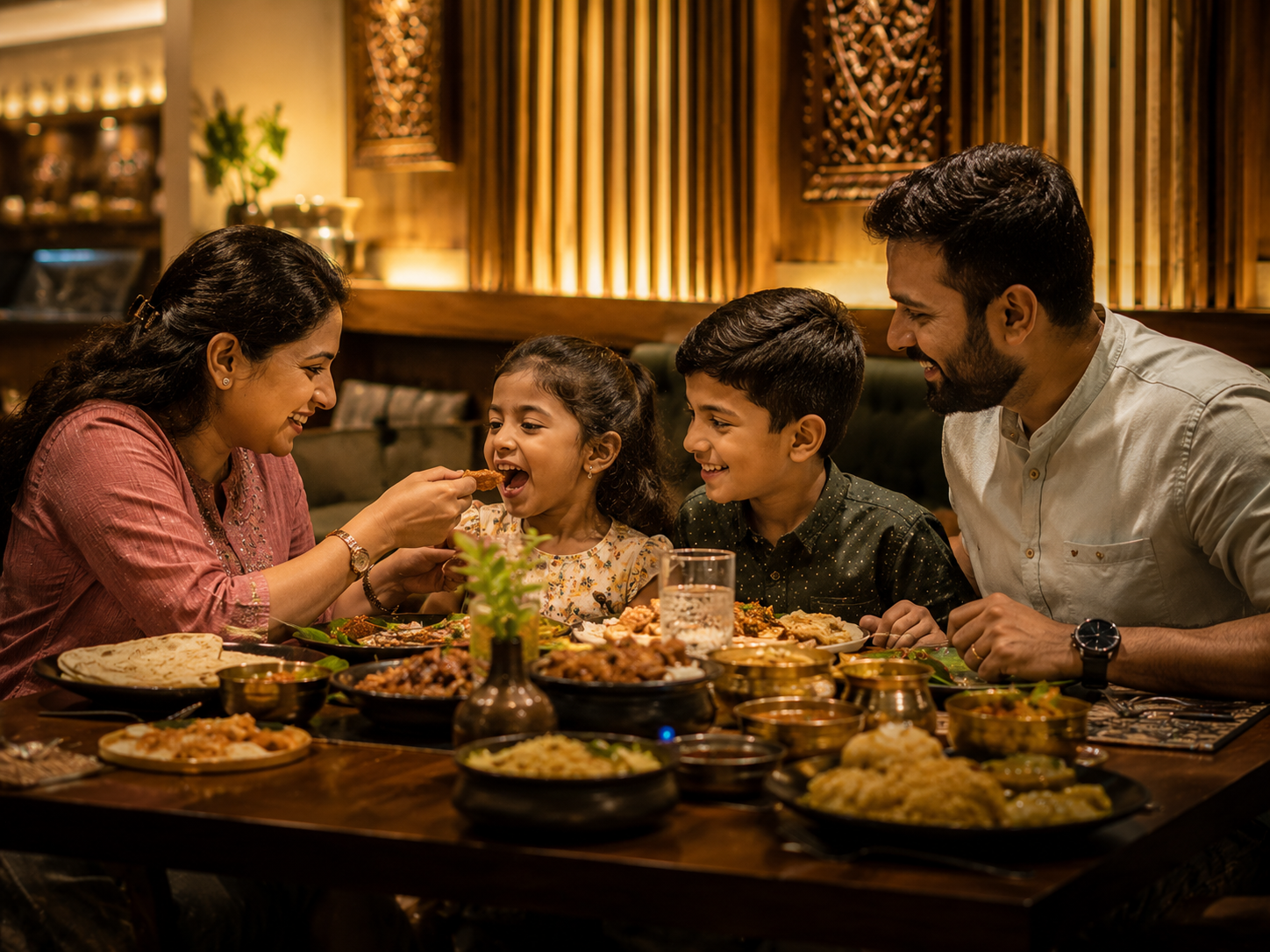 Family Dining at Alakapuri Restaurant